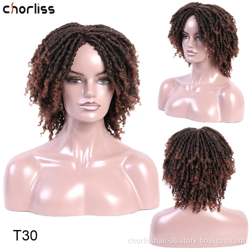 Hot Selling Cheap Bug African Short Dreadlocks Wig Faux Locs Hair Braided Wigs For Black Women Synthetic Hair Wigs